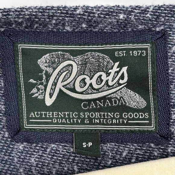 Roots Canada Raw Edge Neckline Sweatshirt Blue‎ Size Small - Picture 2 of 6